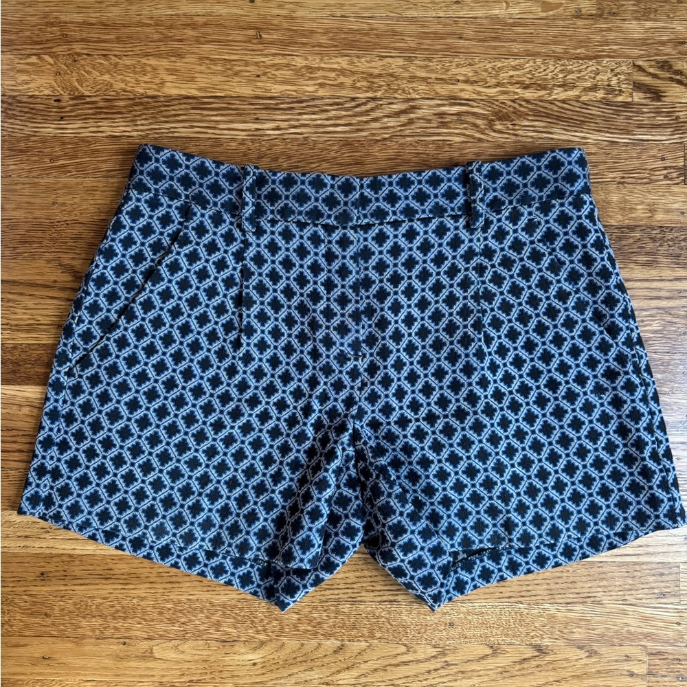 Women’s Blue Geometric Pattern Shorts